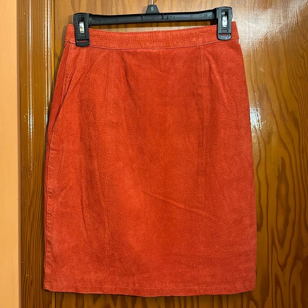 Vintage The Limited Red Suede Skirt